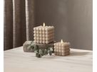 LED Pillar Kerze Flamme Dot - Indoor, Beige, 12.5 cm höhe, Timerfunktion
