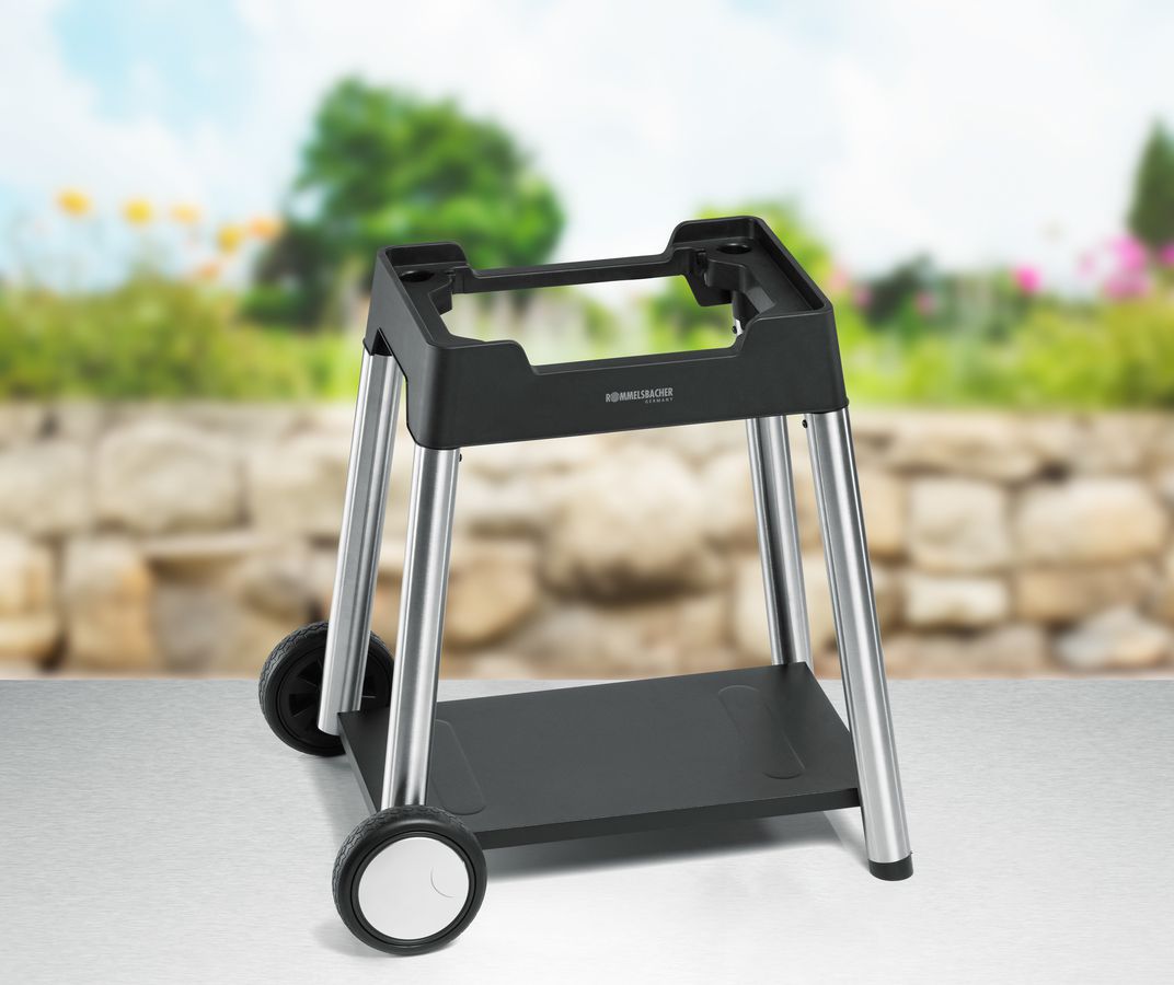 Grillwagen  für BBQ 4000 - Edelstahl, Schwarz