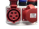 Wandstromverteiler 16A IP44/IP55 - Input: 1x CEE16/5 Output: 2xCEE16/5 2xT23 2xT25