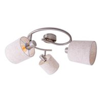 Deckenleuchte MARON (3er Spot) - E14, max. 3x40W, IP20, nickel + weiss, nicht dimbar, exkl. Leuchtmittel, D=520mm, H=210mm
