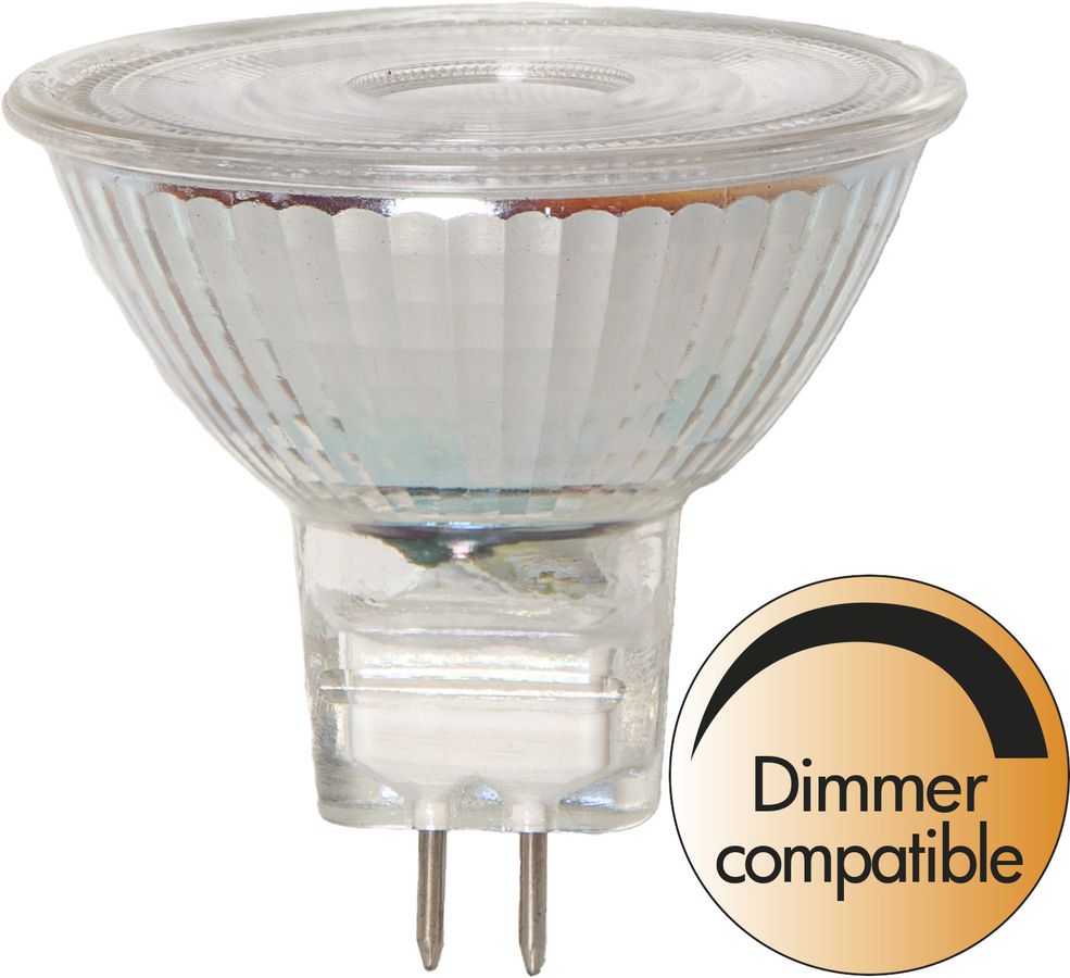 LED Leuchtmittel GU5,3 MR16 Spotlight Glass - GU5.3, 460Lm, 2700K, 4.9W, 12VAC/DC