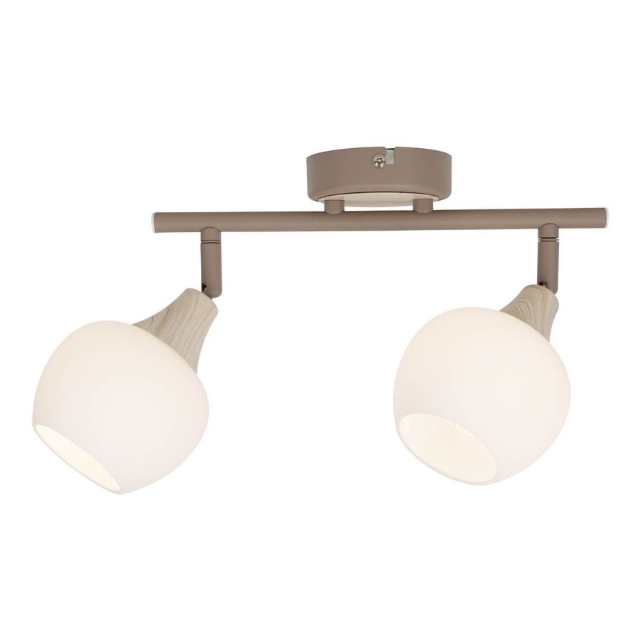 2er Deckenleuchte  MONACO  L: 28cm beige - IP20, E14, Beige