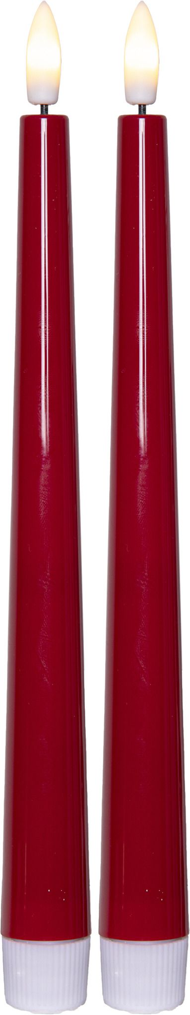 LED Dinner Kerze 2 pack Flamme Candy - Indoor, Rot, 26.00 cm Höhe, Timerfunktion
