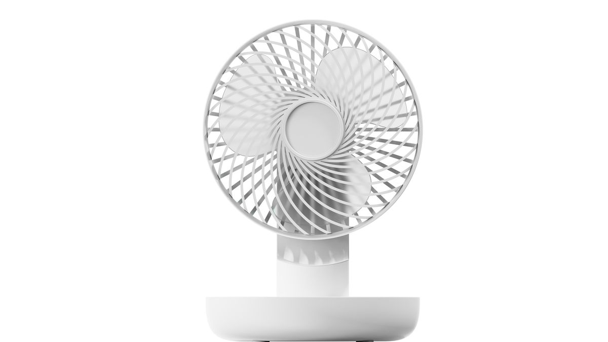 DINE Mini-Tischventilator AF209 weiss - 3600mAh, inkl. USB-C Kabel, wiederaufladbar, Oszillations-Funktion