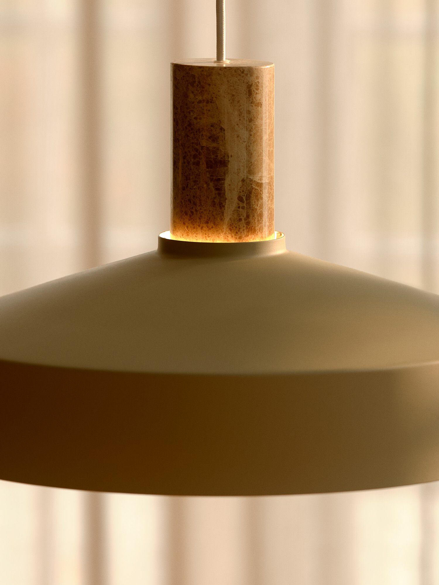 Pendelleuchte Elvas Marmor Beige - 60W, E27, IP20