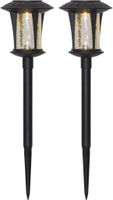 Solar Poller-Leuchte 2 Pack Monaco - Schwarz, Lichtfarbe Warmweiss