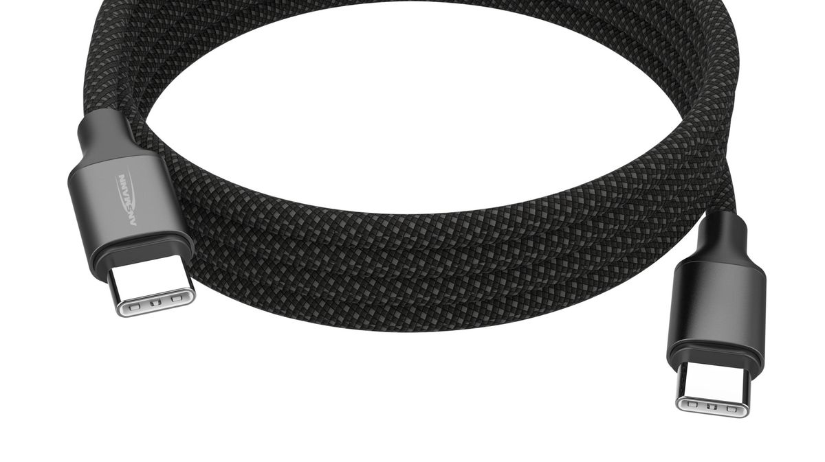 Magnetisches Kabel USB Typ-C auf USB Typ-C - 120 cm,  schwarz