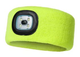 LED Stirnband gelb, USB aufladbar - gelb, 150lm, inkl. USB-Akku