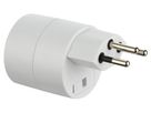 Reiseadapter NO BLOCK - Eingang: Schuko Typ F | Ausgang: Schweiz T12, 10A Sicherung, weiss, VPE10