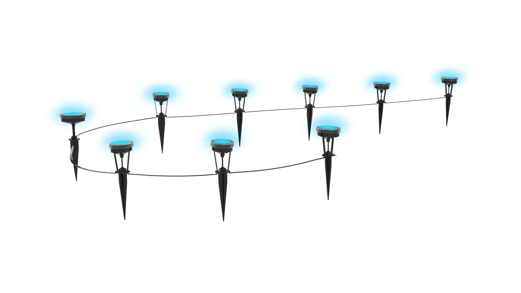 24V RGB Smart Mini Gartenspot 9x - 24V DC, 5W, IP65, 36°, anthrazit, inkl. Spike