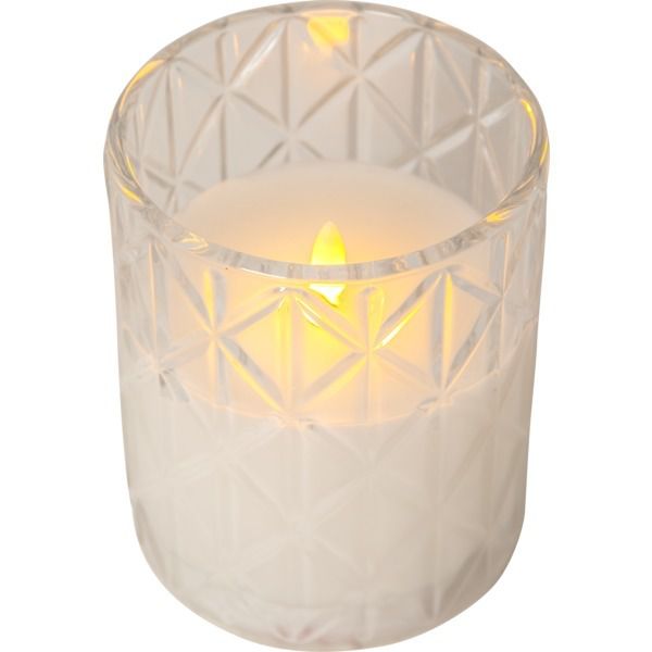 Laterne Flamme Romb - Indoor, Transparent, 12.5 cm höhe, Timerfunktion