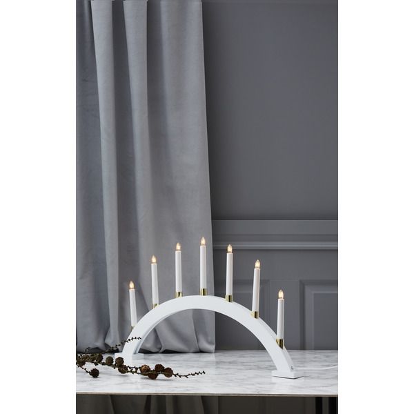 Kerzenleuchter Gillian - IP20, Weiss, Warmweiss