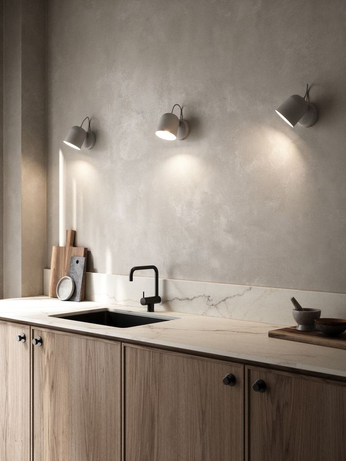Angle, Wandleuchte, Grau - IP20, GU10