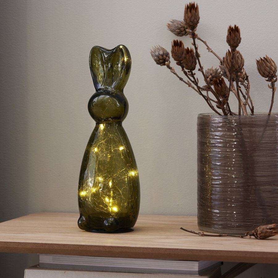 Glas Decoration Harry Green - Indoor, Warmweiss, Grün