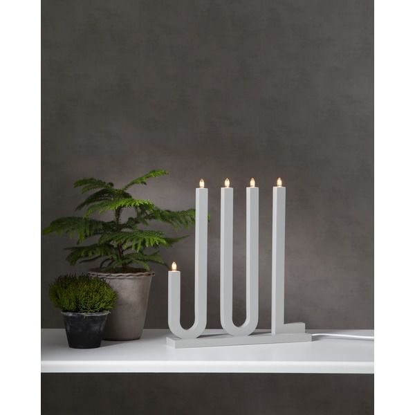 Kerzenständer JUL - IP20, Neutralweiss, 5 LED's