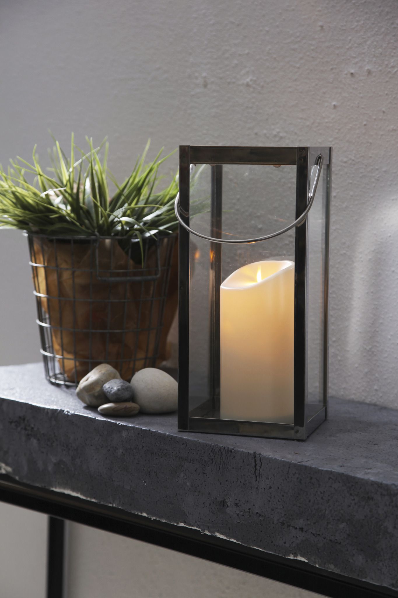 LED Pillar Kerze M-Twinkle - Outdoor, Elfenbein, 17.5cm Höhe, Timerfunktion