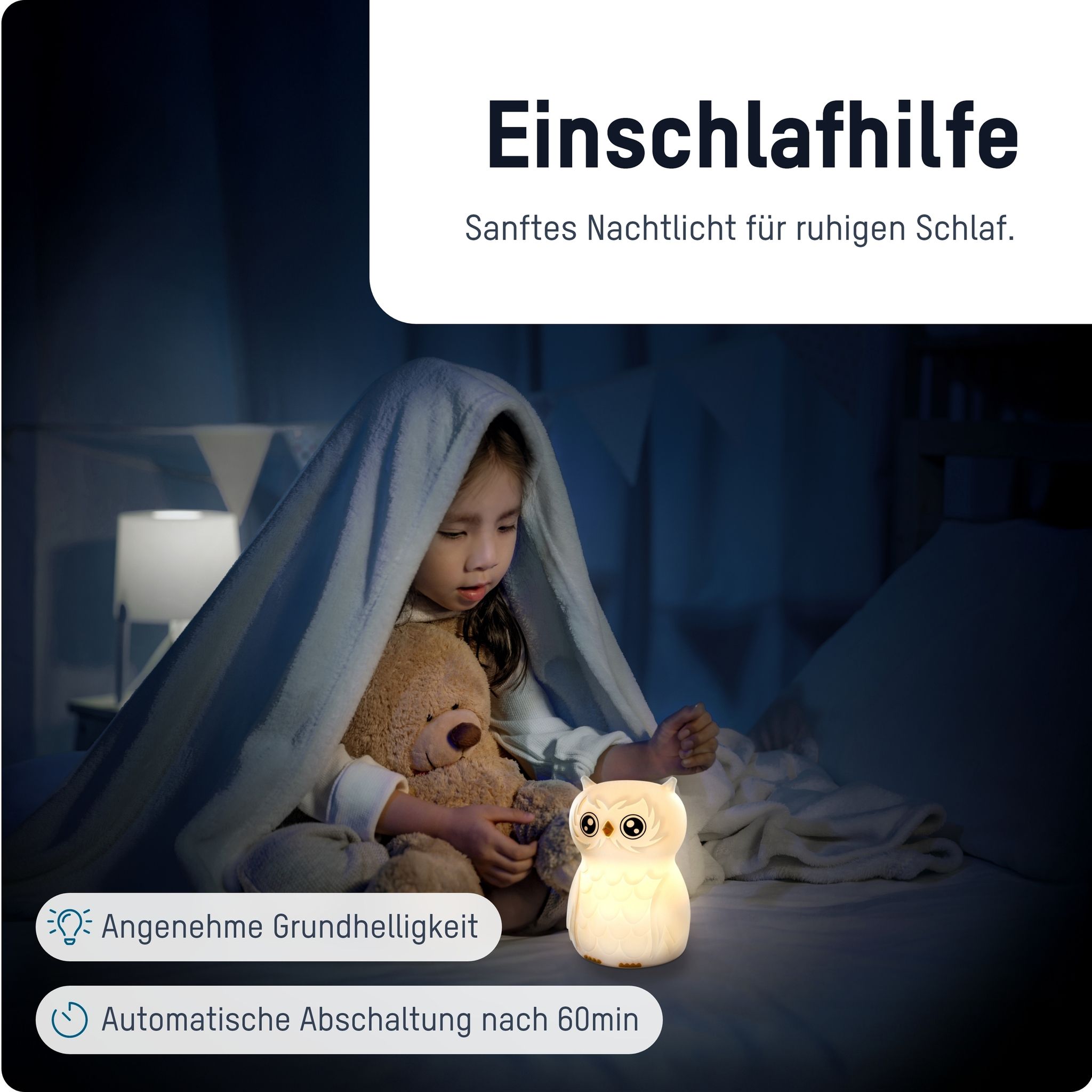 Nachtlicht Eule - 0.2W, IP20, USB-Ladung