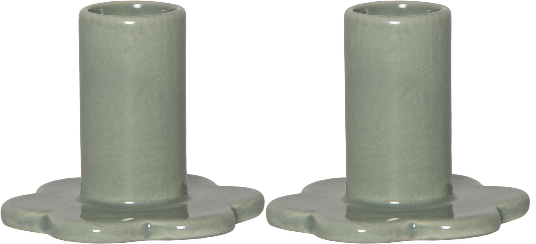 Kerzenhalter 2-p Bloom - Indoor, Grün, 6.00cm Höhe