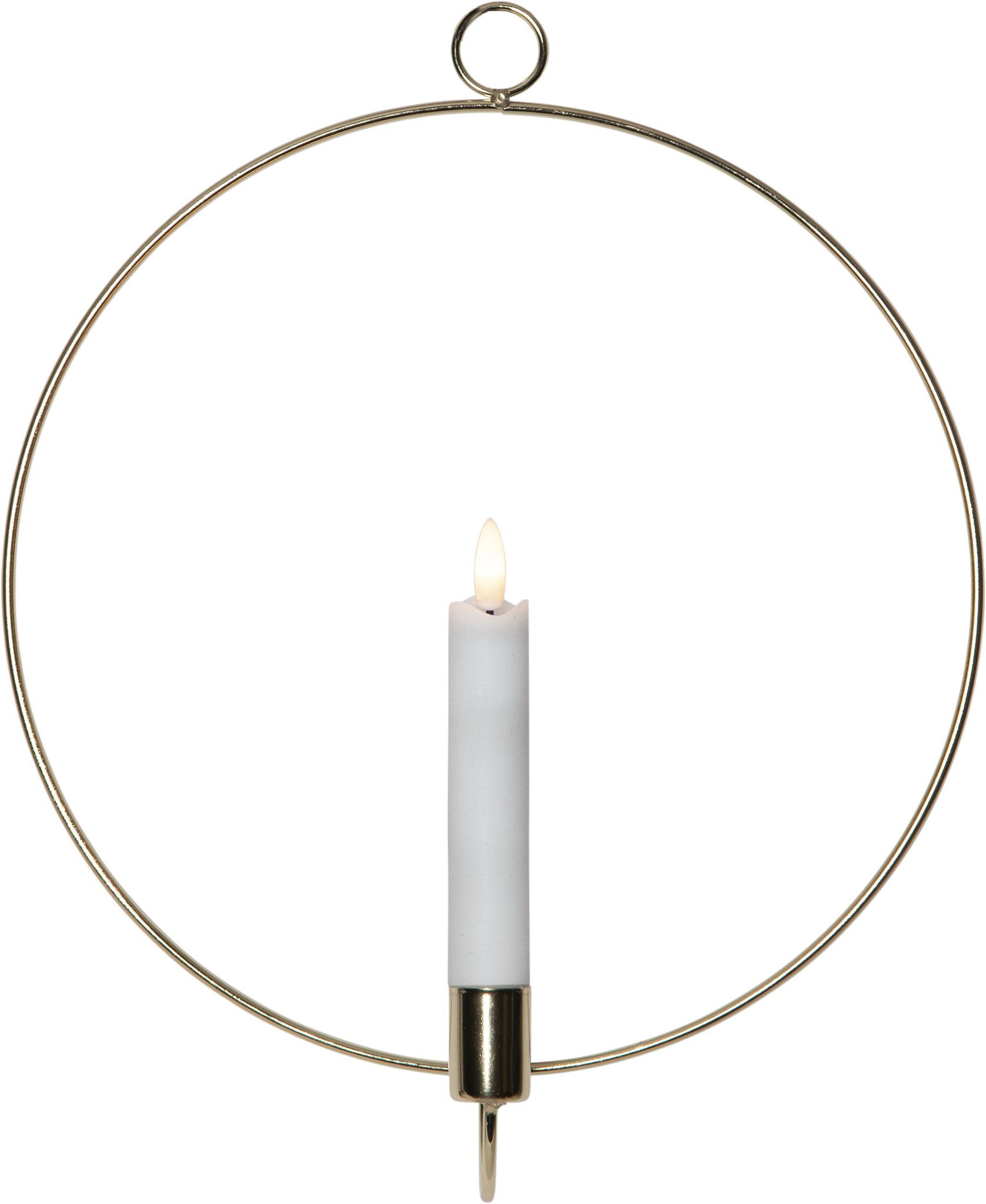 Indoor Decoration Flamme Wall - Indoor, Messing, 34cm Höhe, Timerfunktion