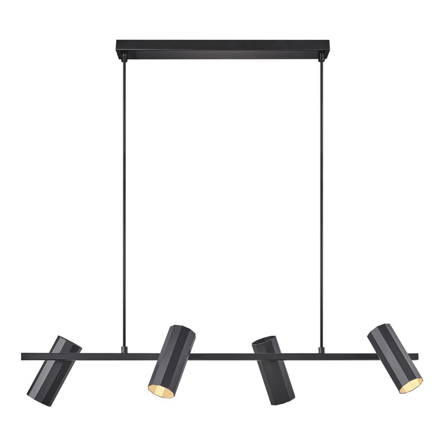 Alanis , 4-Pendelleuchte, Schwarz - GU10, IP20, max.LED 5W