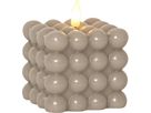 LED Pillar Kerze Flamme Dot - Indoor, Beige, 9.5 cm höhe, Timerfunktion