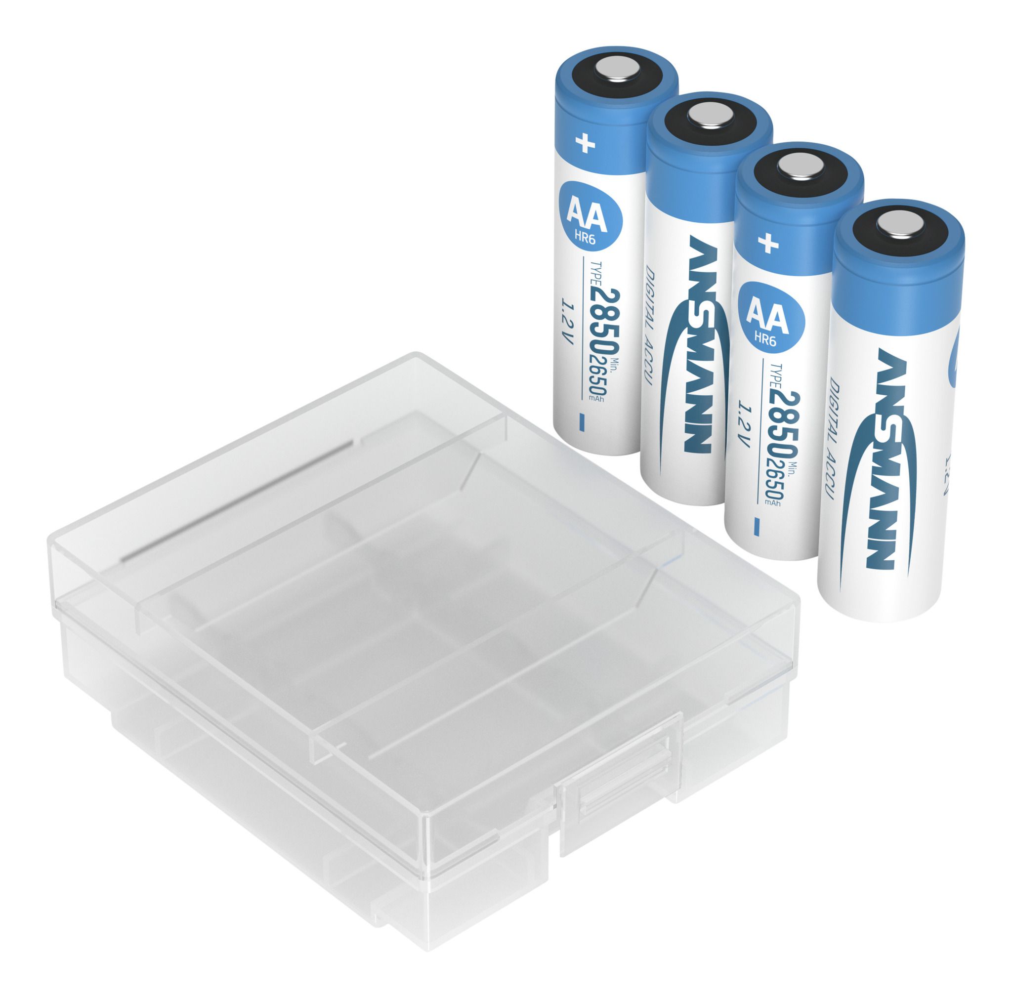Digital NiMH Akku Mignon AA Typ 2850 (min. 2650 mAh) 4er Blister inkl. Batteriebox - 4er Pack