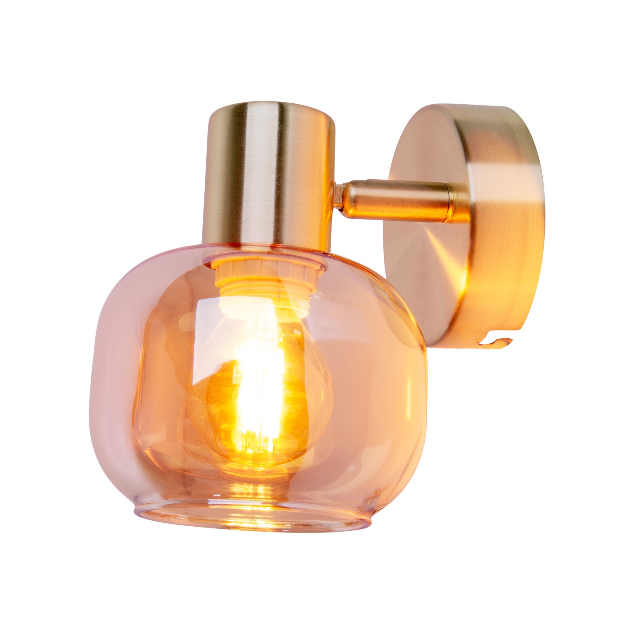 Glas-Wandspot Libby messing H: 16cm - E14, IP20, 40W, 230V