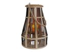 Dekoleuchte Korb schwarz natur h: 34,5cm incl. Solar-LED-Kerze - LED wechselbar, IP44