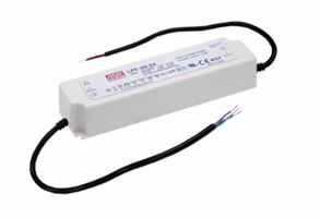 24V DC MeanWell Konstantspannungs-Treiber (40W) - Pri. 90-305V AC, Sek. 24V DC, max. 40W, IP67, weiss, nicht dimmbar, L=162.5mm, B=43mm, H=32mm