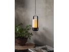 LED Laterne Flame - Outdoor, Schwarz, 19cm Höhe