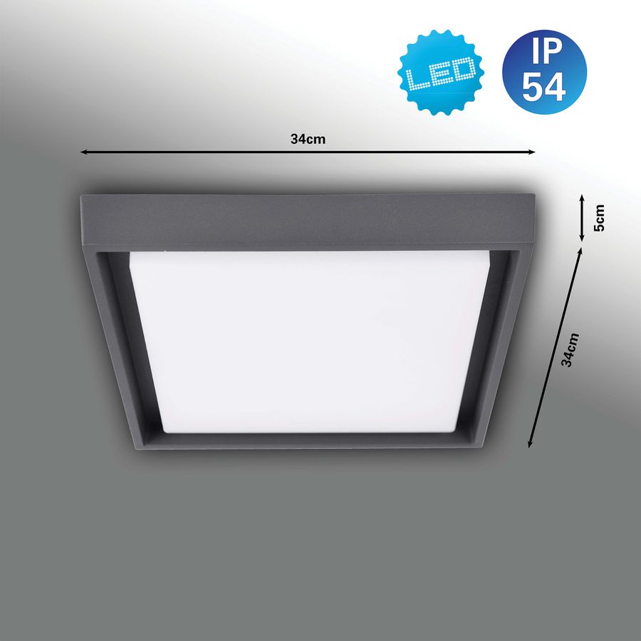 LED Aussenwandleuchte IP54 Mio s:34cm - IP54, warmweiss, 30W