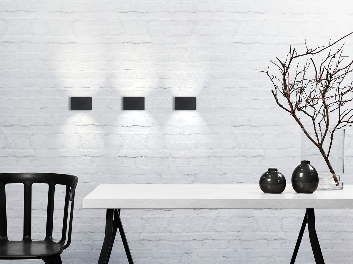 Nene, Wandleuchte, Schwarz - 6W LED, 3000K, IP54, 230V