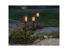 Solar Pollerleucht 3 Pack Flame Mini - Schwarz, Lichtfarbe Gelb