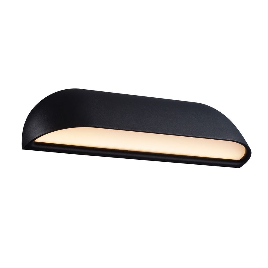 LED Wandanbauleuchte Front 26 - 9.8W, 650lm, 3000K, IP44, CRI 80, schwarz, nicht dimmbar, L=260mm, B=68mm, H=68mm