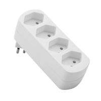 Abzweigstecker MOVE 4xT13 weiss - 270° drehbar (offen)