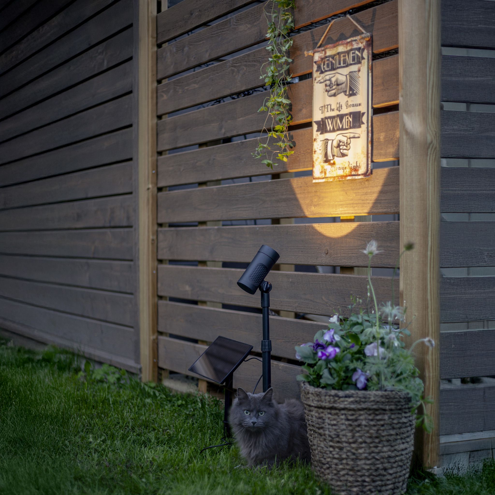 Solar Spotlight Powerspot - Indoor, Outdoor, Warmweiss, Schwarz