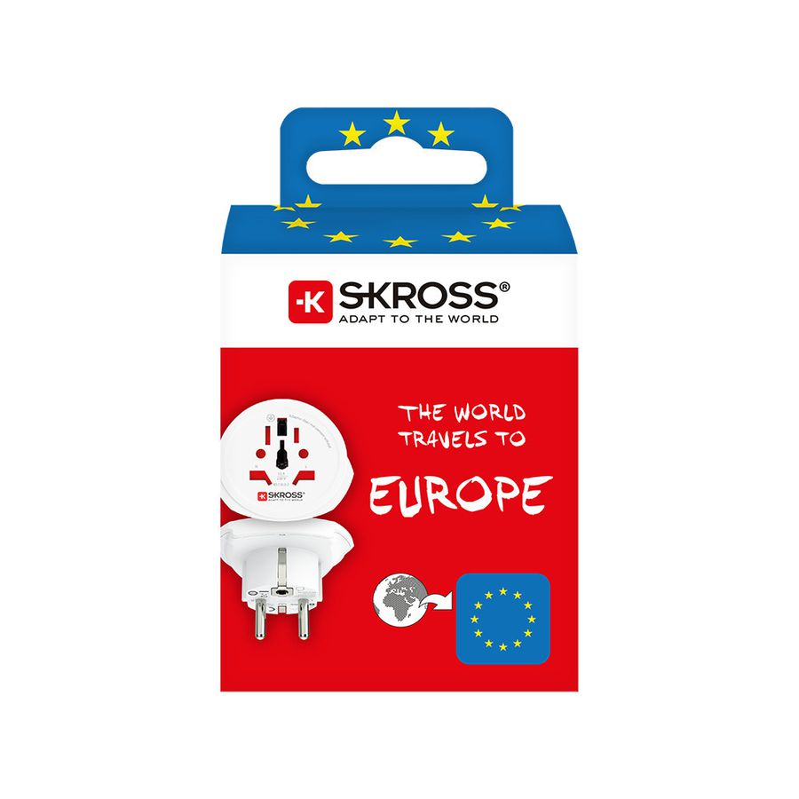 Country adattore di viaggio - World to Europe - Out: Schuko, In: CH, IT, BRA, UK, USA/Japan, 2-Pol EU, AUS/China