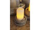 LED Pillar Kerze 2er Pack Wave - Indoor, Weiss, 6cm Höhe, Timerfunktion