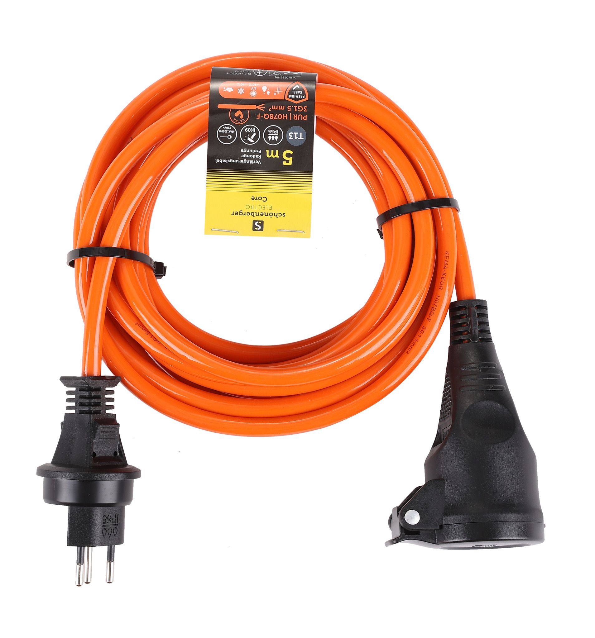 Verlängerungskabel T13 IP55 5m - EPR-PUR H07BQ-F 3G1.5mm2