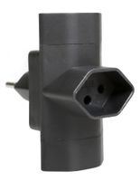 Fiche de dérivation 3xT.13 verticale - 3xT13 vertikal, Stecker T12, inkl. Kinderschutz