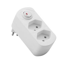 Abzweigstecker MOVE 2xT13 weiss - 270° drehbar mit Schalter