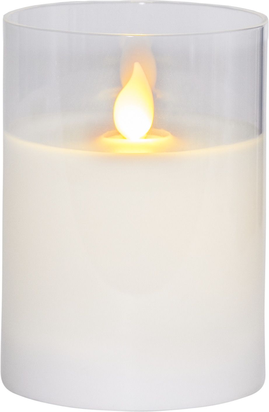 Bougie LED en plastique M-Twinkle - Indoor, Weiss, 10cm Höhe, Timerfunktion