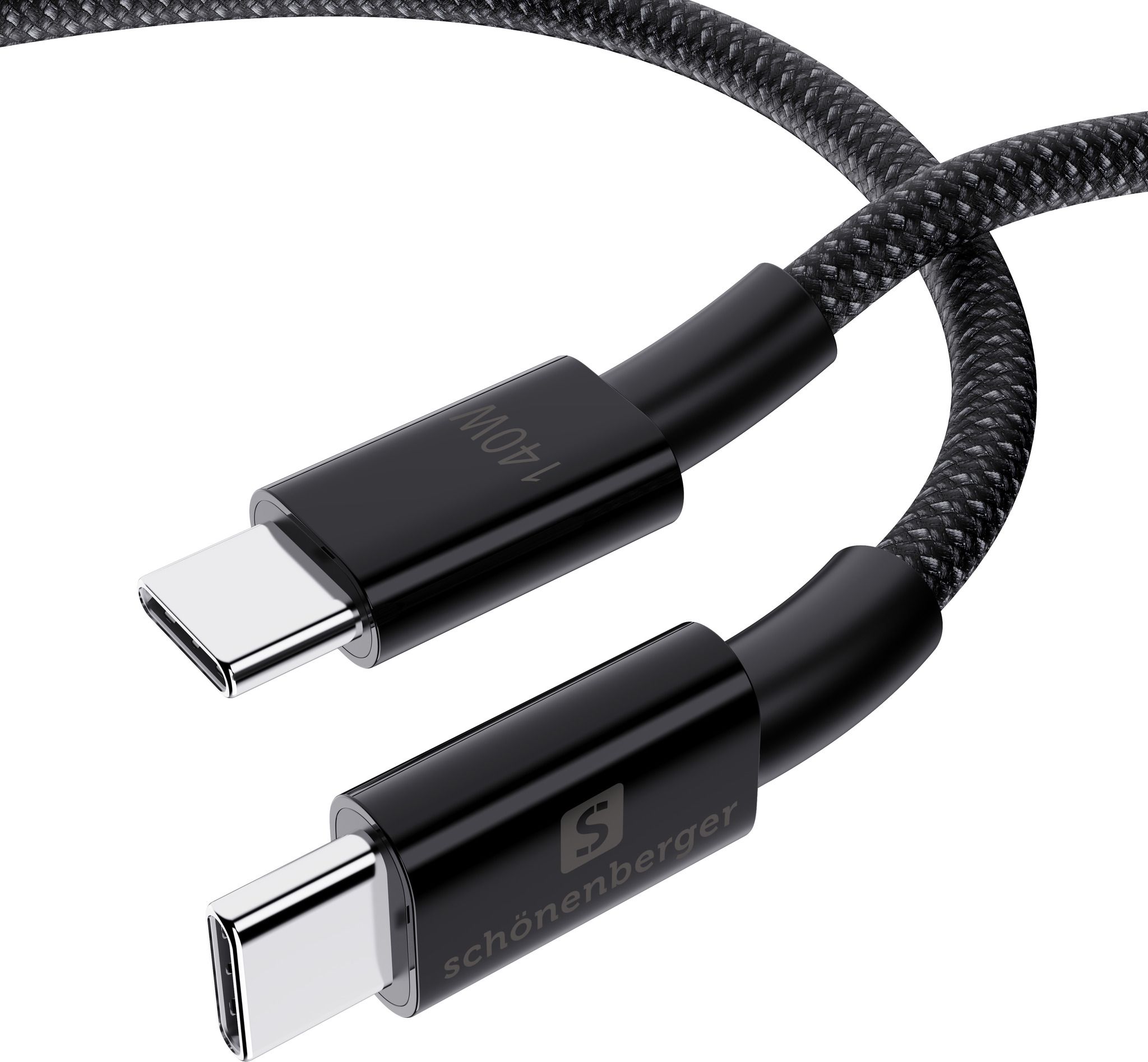 USB-C to USB-C Cable, 140W PD support, 1m, schwarz - 140W USB-C Kabel 1.0m