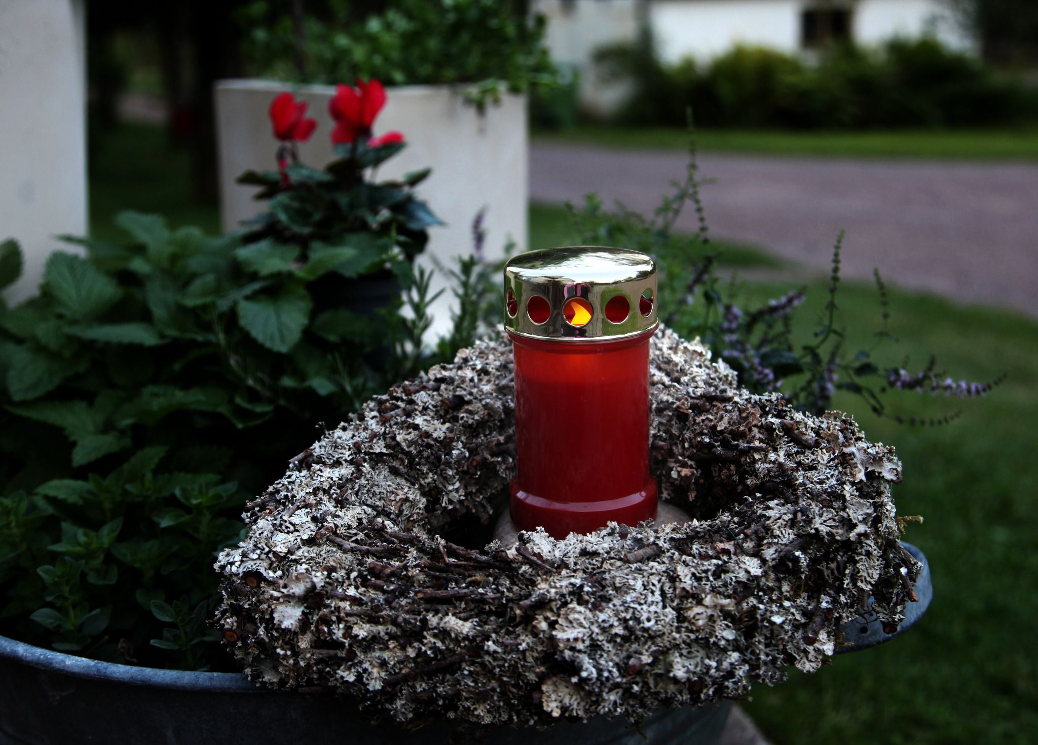 Grablicht-Display Serene, rot - Outdoor, Rot, 32cm Höhe, keine Timerfunktion, 12 Stück
