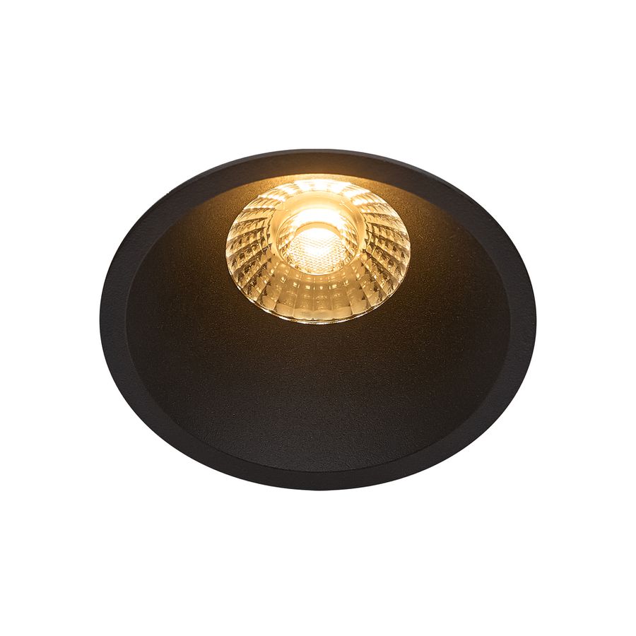 LED Einbaudownlight ALBRIC - 8W, 535lm, 2700K, IP44, CRI 90, schwarz, dimmbar, D=90mm, H=49mm, BL=83mm