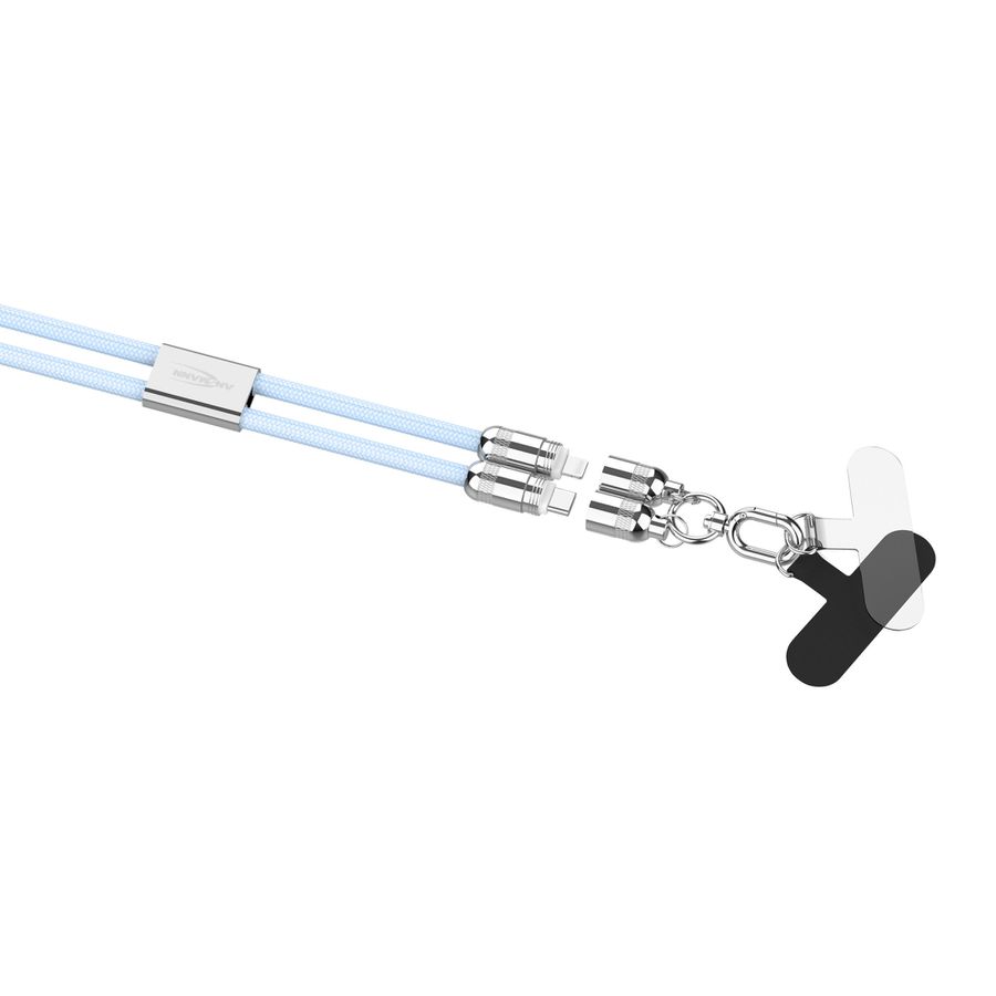 Lanyard Kabel USB Typ-C zu Lightning - 120 cm, blau