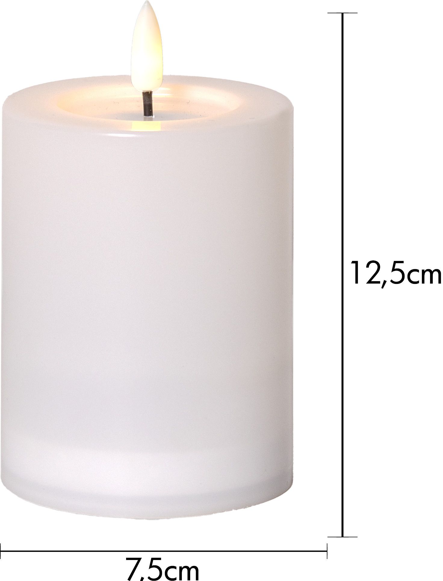 Solar Kerze Flamme Saul - Indoor, Outdoor, Warmweiss, Weiss