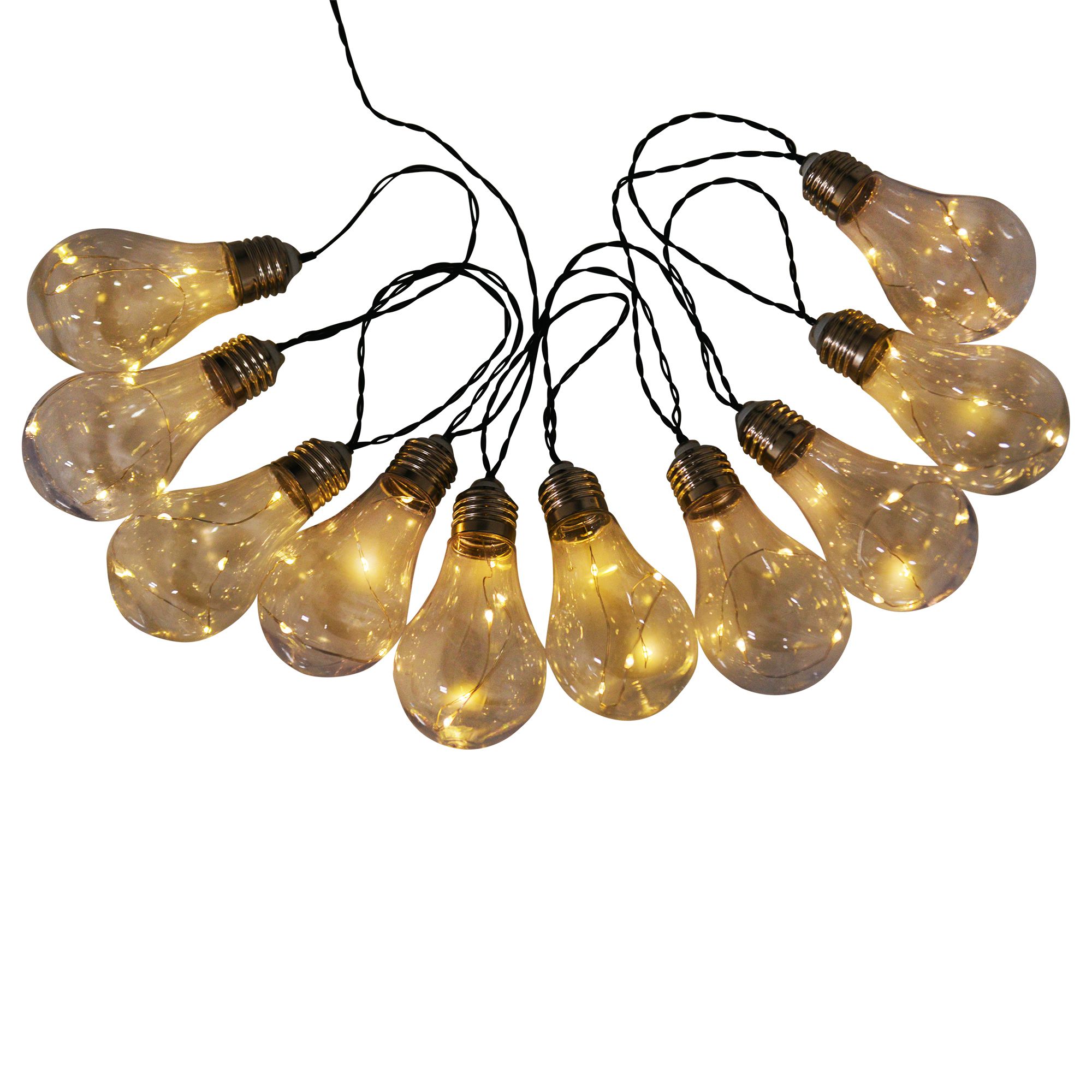 LED/Solar Lichterkette Glühbirne - IP44, warmweiss, 3W