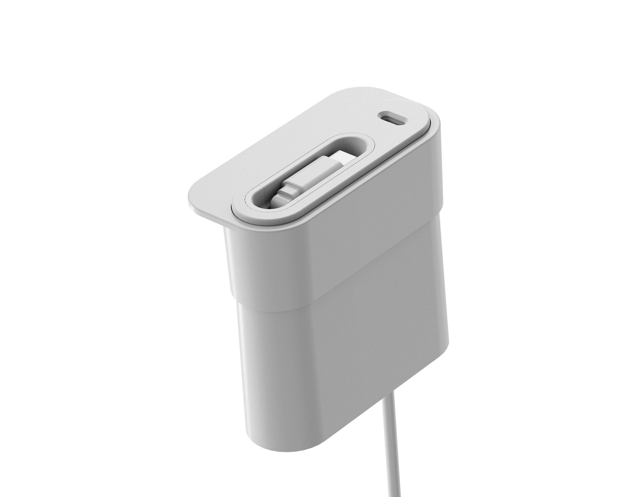 Mini Desktop Charger USB A+C PD20W Weiss - mit ausziehbarem USB-C Kabel