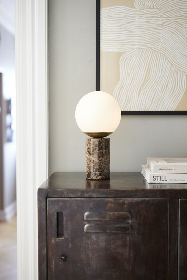 Lilly, Tischleuchte , Marble Braun - E14, IP20, max.25W